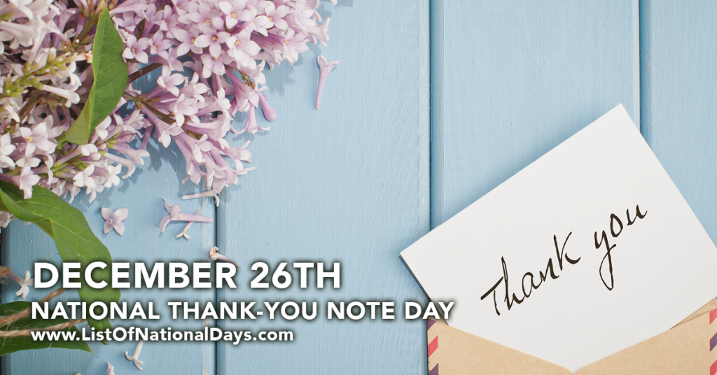 NATIONAL THANK-YOU NOTE DAY