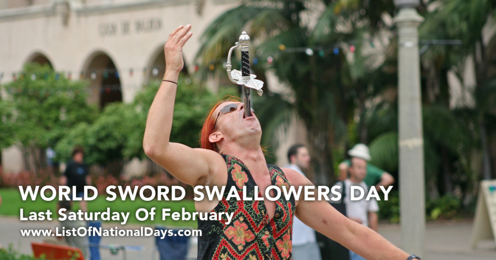WORLD SWORD SWALLOWERS DAY