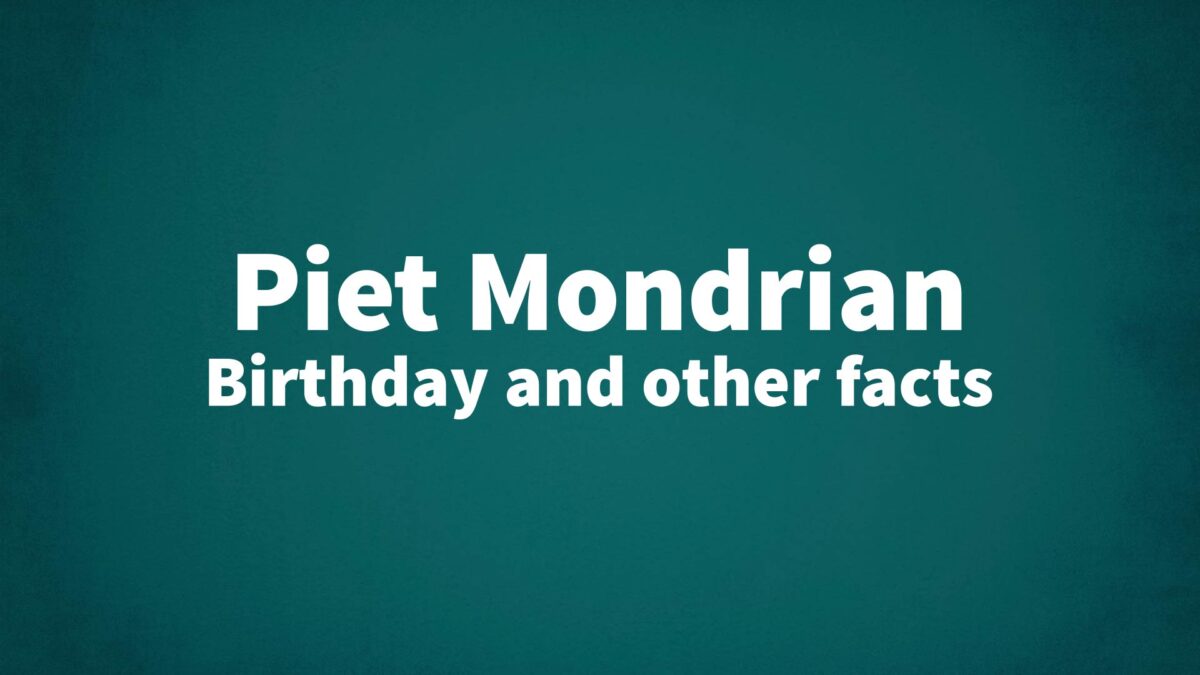 Piet Mondrian List Of National Days