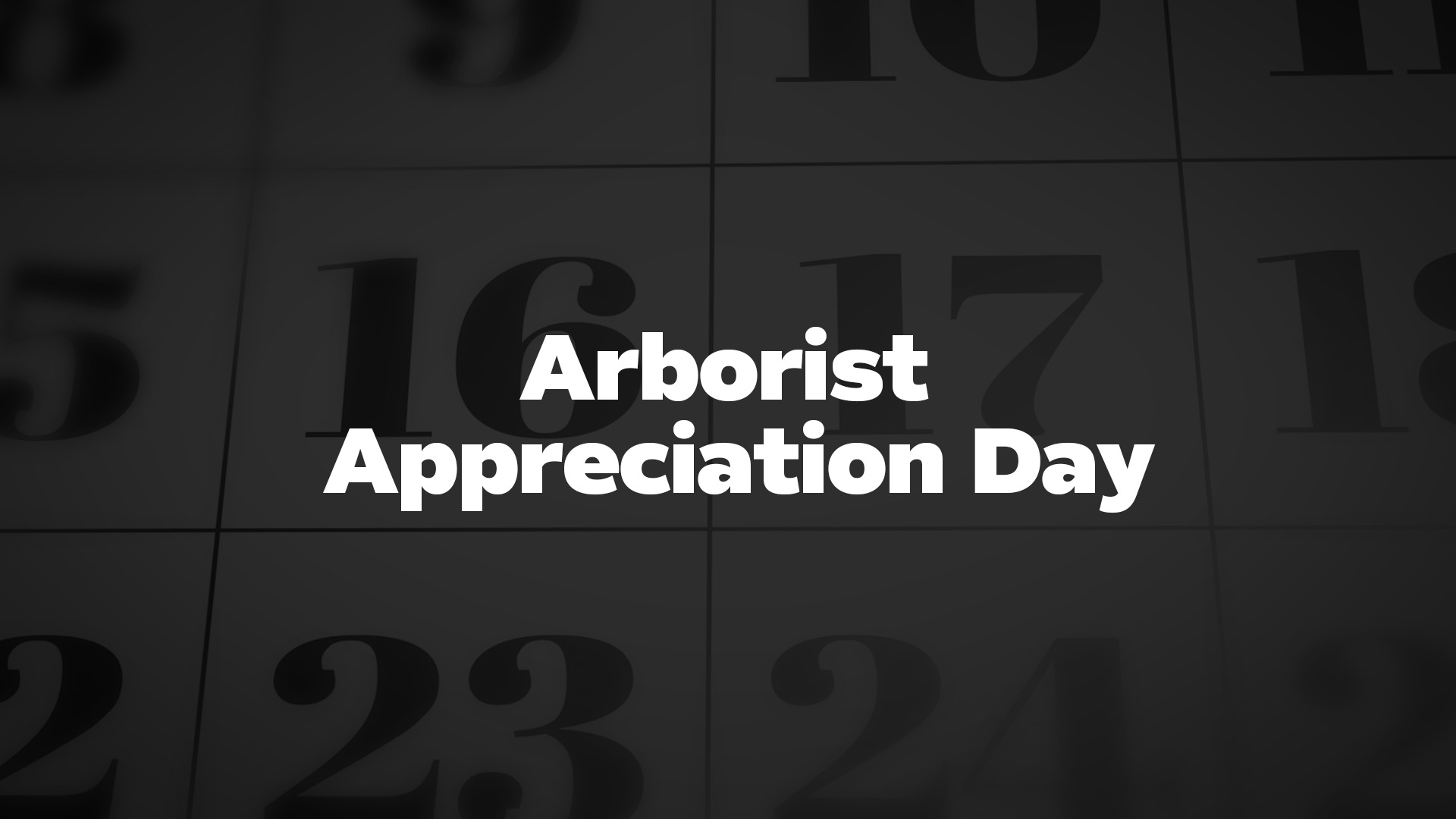 Arborist Appreciation Day List of National Days
