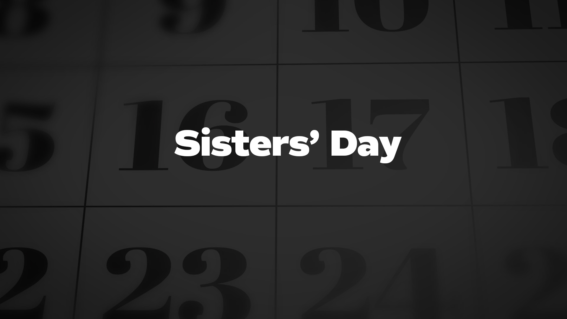 Sisters' Day List of National Days