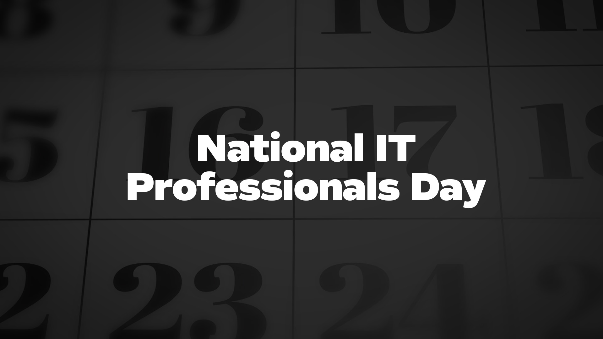 National It Professionals Day List of National Days